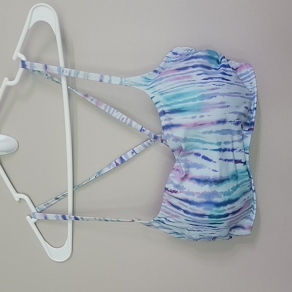 Shade & Shore Blue Purple Green Bikini Swim Suit Top Size 36C
